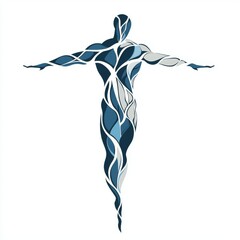 Obraz premium Human health care is represented by a logo that incorporates reflexology and zone therapy