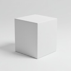 Minimalist White Cube on a White Background for Product Mockups