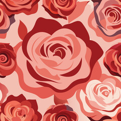 Modern Botanical Rose Wall Art with Abstract Line Design