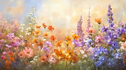 Obraz premium Colorful Spring Floral Background Ideal for Fine Art Display