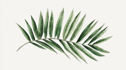 Fototapeta premium A white background shows off the black and white palm leaf details in this close-up photo