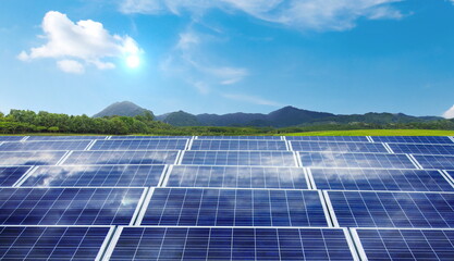 solar power plant green environment power blue sky sunny nature landscape