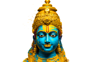 Vibrant depiction of Hindu deity with intricate details