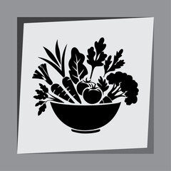 Vegan Food Bowl Silhouette
