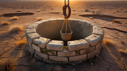Naklejka premium The old abandoned water well