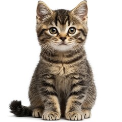 Fototapeta premium A small adorable kitten sitting and staring at the camera