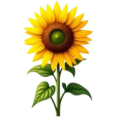 Fototapeta premium Realistic Sunflower PNG | High-Quality Transparent Background Digital Illustration