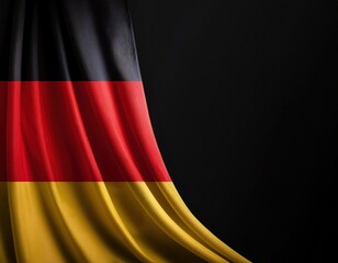 Elegant draped german flag against dark background