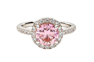 Elegant pink gemstone ring design with sparkling stones