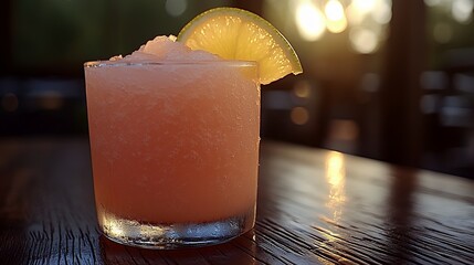 a fresh pink smoothie with herbal garnish