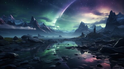 The Northern Lights illuminating the sky in Iceland