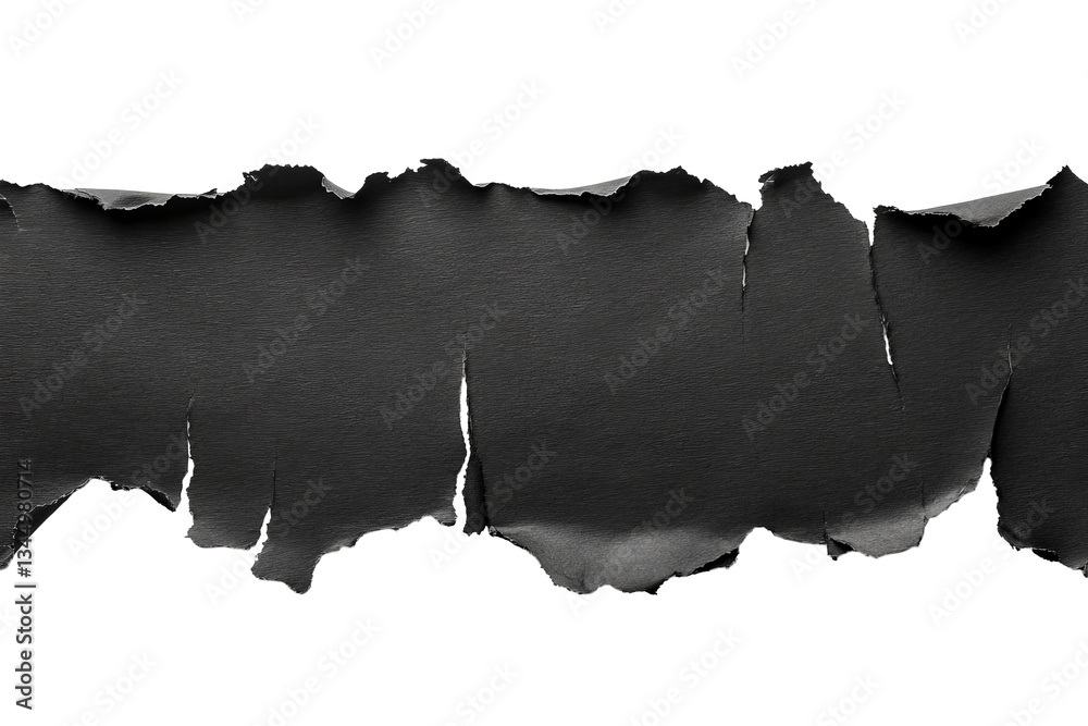 Canvas Prints ripped black paper strip with a transparent background for design use