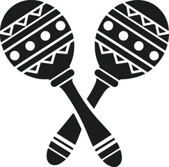Mexican Maracas Silhouette – Traditional Cinco de Mayo Vector Illustration