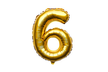 Gold number six balloon for birthday celebrations and events