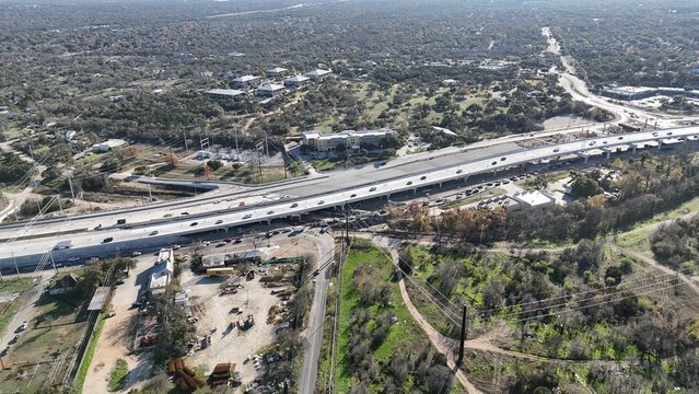 Aerial view of highway 290 in South Austin