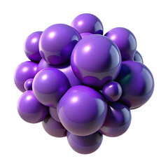 Fototapeta premium Dynamic 3D Render of Abstract Purple Spheres in Motion