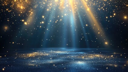 Obraz premium Glowing particles on dark surface