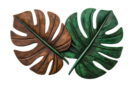 Unique decorative leaves in brown and green design for home decor