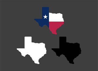 USA of Texas Map and flag.eps