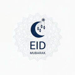 Obraz premium Eid Mubarak Greetings Card Design, Eid Mubarak post, Islamic concept vertical image