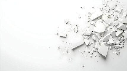 Abstract Broken White Pieces Design