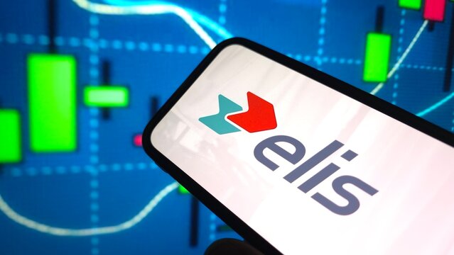 Konskie, Poland - March 17, 2025: Elis company logo displayed on mobile phone
