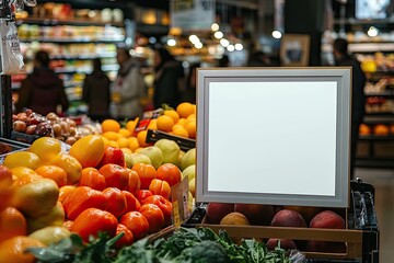 Grocery store display with empty sign