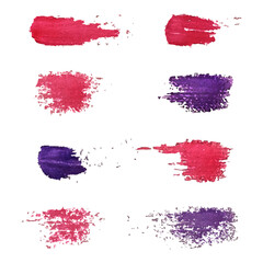 Watercolor strokes, brush splashes, vector inclusions