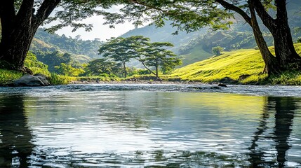 Serene River Valley Scenery