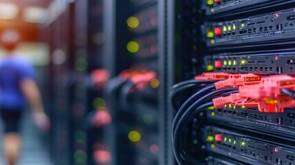 Server racks and network cables