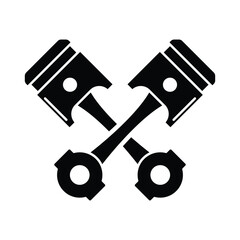 piston cross black icon logo symbol vector design