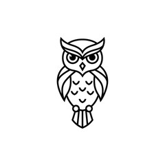 Fototapeta premium Elegant Line Art Owl Design: A Minimalist Bird Illustration