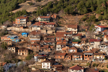 Hillside Village Amidst Greenery