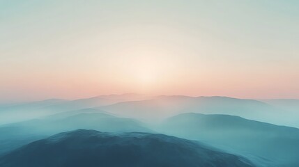 Obraz premium Serene sunset over misty blue mountain ranges peaceful twilight high resolution picture