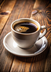 Fototapeta premium Hot Espresso with Rich Crema and Coffee Beans 