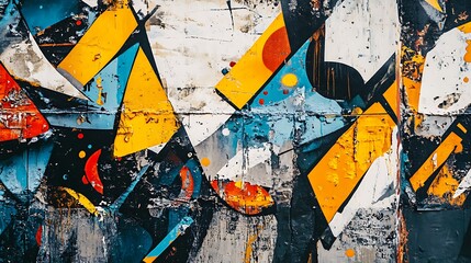 Fototapeta premium Vibrant abstract art with geometric patterns and bold colors high resolution picture