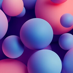 Vibrant abstract composition of 3d spheres in gradient colors high resolution picture