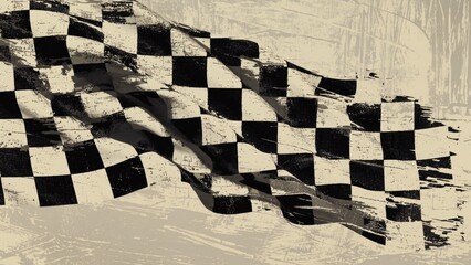 A waving checkered flag symbolizing racing victory and competition.