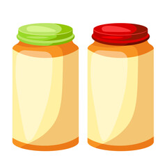 two jars with green and red lids