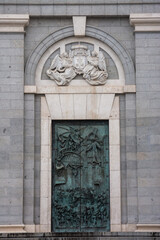 Side entrance of cathedral of almudena madrid spain