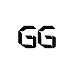 GG monogram logo design letter text name symbol monochrome logotype alphabet character simple logo