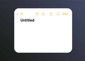 Notes app card. User interface mockup. Digital planner app for schedule, tasks, notifications, events, and to-do lists template. Editable vector illustration design