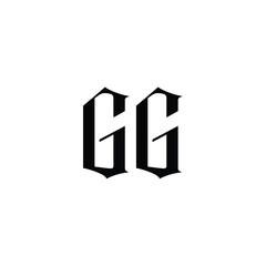 GG monogram logo design letter text name symbol monochrome logotype alphabet character simple logo