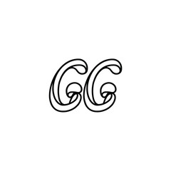 GG monogram logo design letter text name symbol monochrome logotype alphabet character simple logo