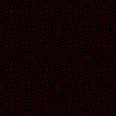 Embroidery ornament. Seamless pattern. Geometrical backdrop. Shapes background. Geometric wallpaper. Tribal motif. Digital paper. Textile print. Abstract vector. Mosaic image.