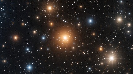 Obraz premium Starry Sky - bright stars and nebula in deep space for astronomy educational materials, science blogs, cosmic themed designs, galaxy wallpapers, and universe exploration content