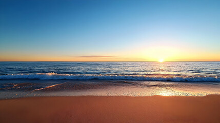 Obraz premium Golden Sunset Beach Scene