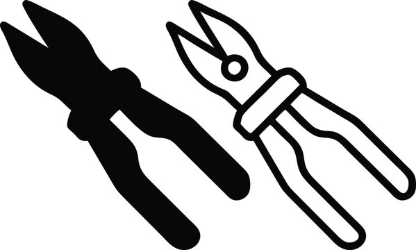 black and white garden shears clip art preview