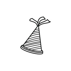 Party Hat Simple Outline Illustration