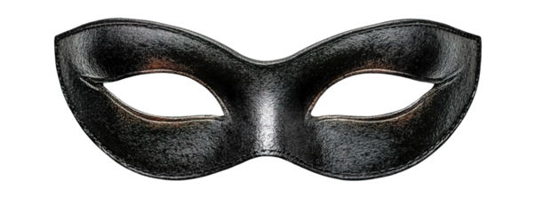Black Masquerade Eye Mask, Isolated on Transparent Background, Generative AI